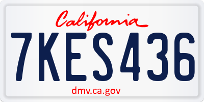 CA license plate 7KES436