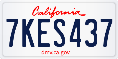 CA license plate 7KES437