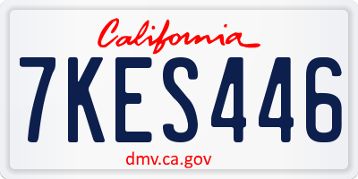CA license plate 7KES446
