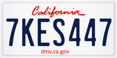 CA license plate 7KES447