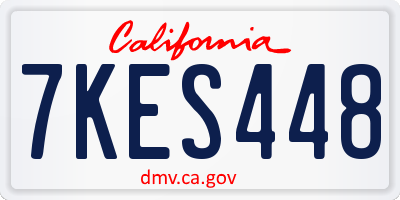 CA license plate 7KES448
