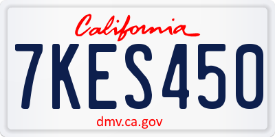 CA license plate 7KES450