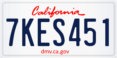 CA license plate 7KES451