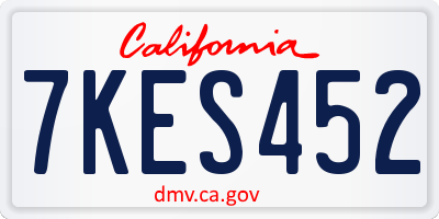 CA license plate 7KES452