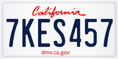 CA license plate 7KES457