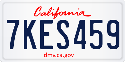 CA license plate 7KES459