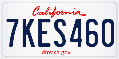 CA license plate 7KES460