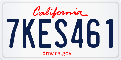 CA license plate 7KES461