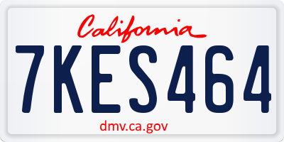 CA license plate 7KES464