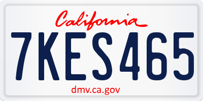 CA license plate 7KES465