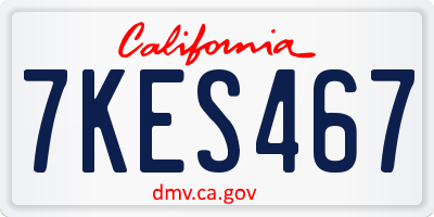 CA license plate 7KES467