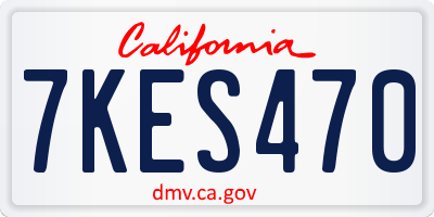 CA license plate 7KES470