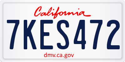 CA license plate 7KES472