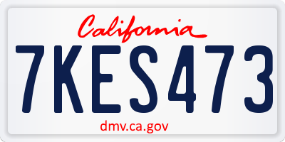 CA license plate 7KES473