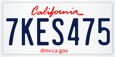 CA license plate 7KES475