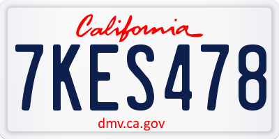 CA license plate 7KES478