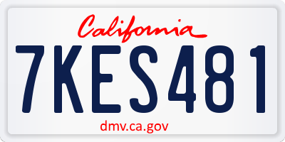 CA license plate 7KES481