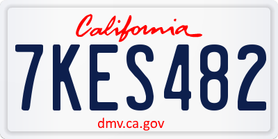 CA license plate 7KES482