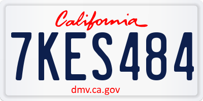 CA license plate 7KES484