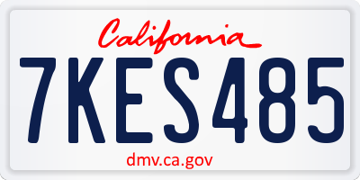 CA license plate 7KES485
