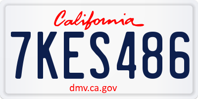 CA license plate 7KES486