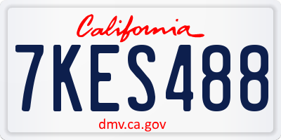 CA license plate 7KES488
