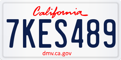 CA license plate 7KES489