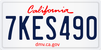 CA license plate 7KES490