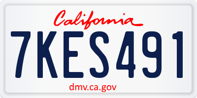 CA license plate 7KES491
