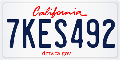 CA license plate 7KES492