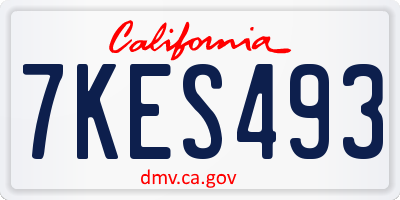 CA license plate 7KES493