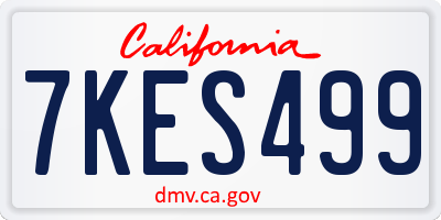 CA license plate 7KES499