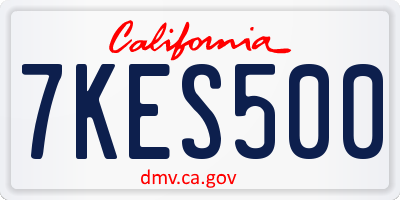 CA license plate 7KES500