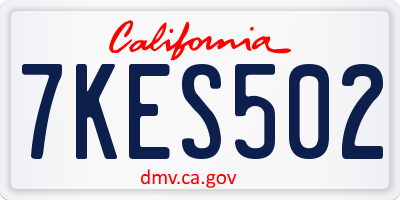 CA license plate 7KES502
