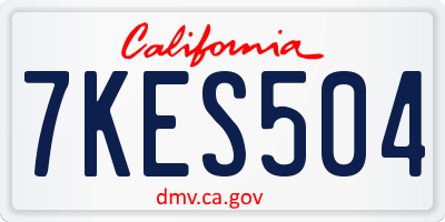 CA license plate 7KES504