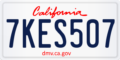 CA license plate 7KES507