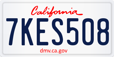 CA license plate 7KES508