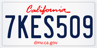 CA license plate 7KES509