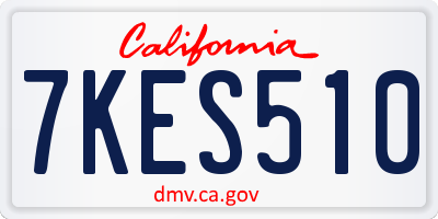 CA license plate 7KES510