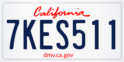 CA license plate 7KES511