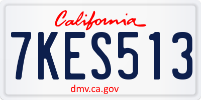 CA license plate 7KES513