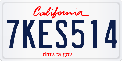 CA license plate 7KES514