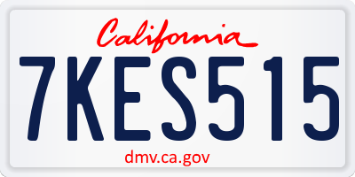CA license plate 7KES515
