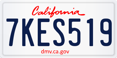 CA license plate 7KES519