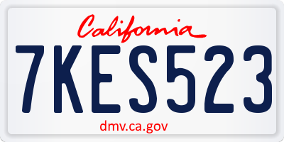 CA license plate 7KES523