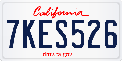 CA license plate 7KES526