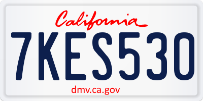 CA license plate 7KES530
