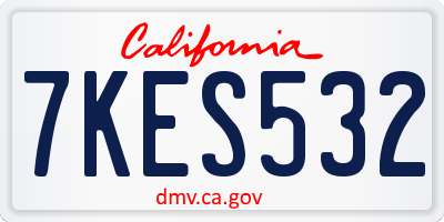 CA license plate 7KES532
