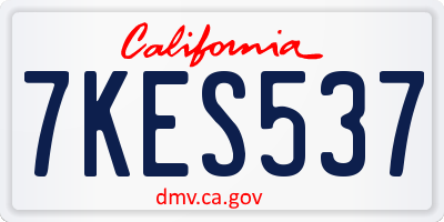 CA license plate 7KES537