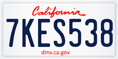 CA license plate 7KES538